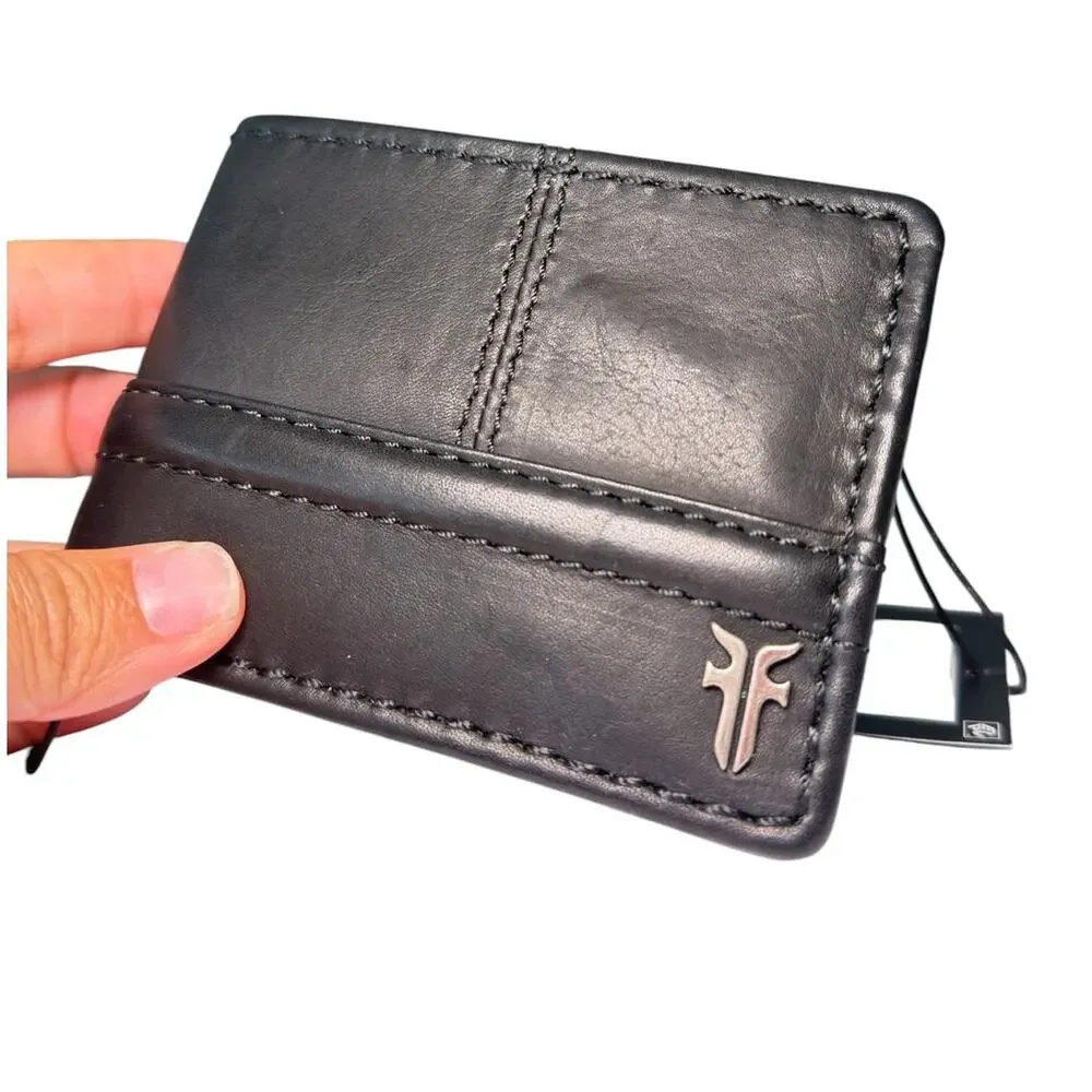 Frye Nash ID Window Leather Bifold Wallet black Boxed